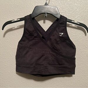 Gymshark Adapt Camo Seamless Sports Bra, Black Size S